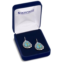 Montana Silversmiths Women's Prickly Pear TQ Teardrop Silver/Turquoise Earrings