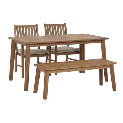 Signature Design by Ashley Janiyah 4 pc Light Brown Wood Dining