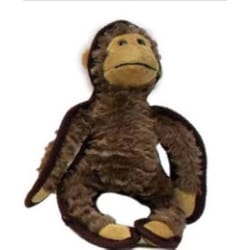 Steel Dog Ruffian Brown Plush Safari Monkey Squeak Dog Toy 1 pk