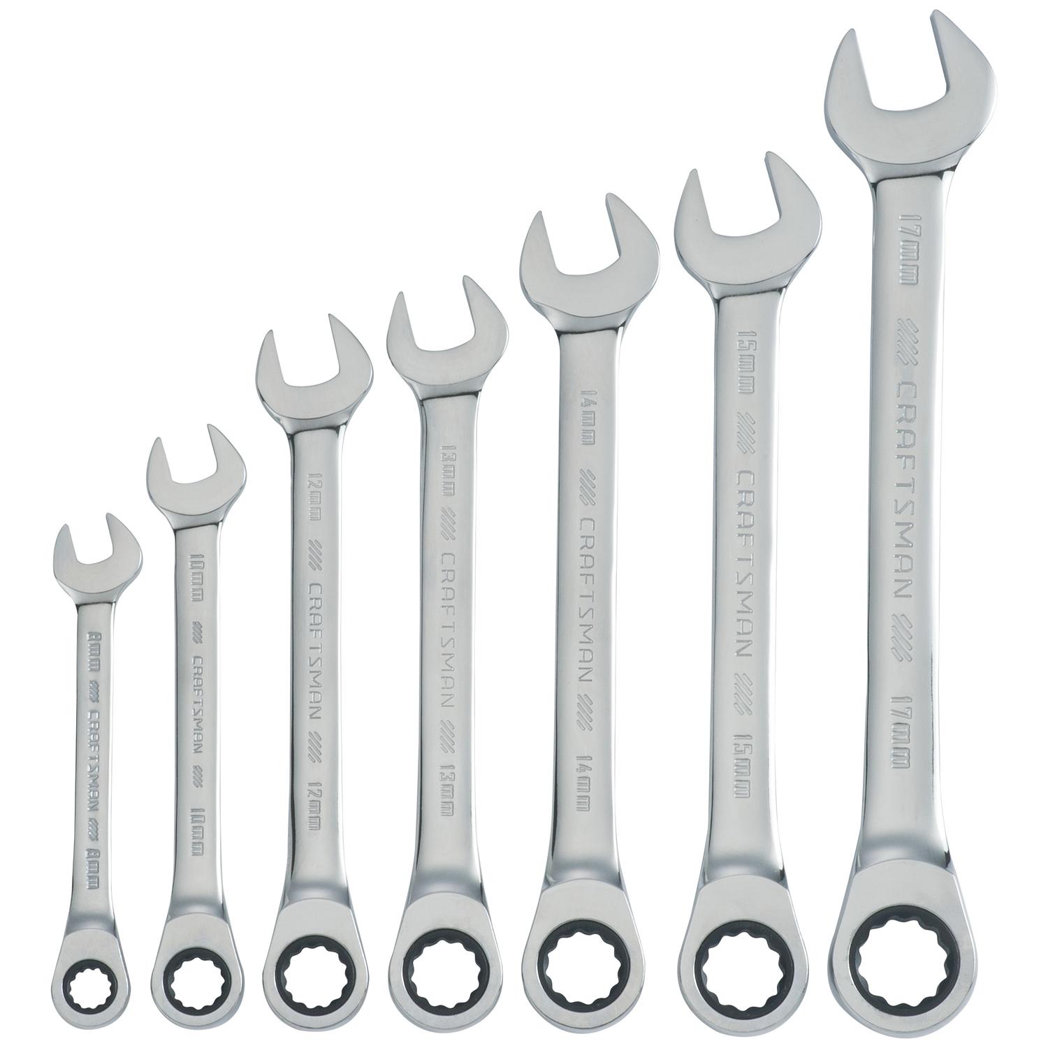 Craftsman 12 Point Metric Ratcheting Combination Wrench Set 7 pc Sansujyuku sansujyuku.com