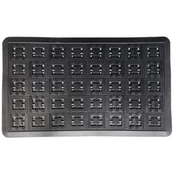 DHTG 18 in. W X 30 in. L Black Rubber Door Mat