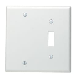 Leviton White 2 gang Thermoset Plastic Blank Wall Plate 1 pk