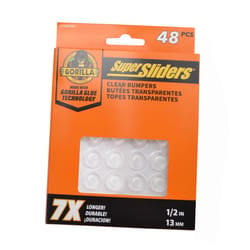 Super Sliders Gorilla Glue Plastic Bumper Pad Clear Round 1/2 in. W X 1/2 in. L 48 pk