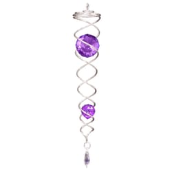 Spinfinity Designs Multi-color Stainless Steel 13.62 in. Silver/Purple Twister Outdoor Spinner
