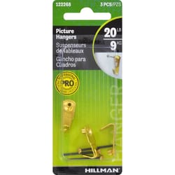 HILLMAN Steel-Plated Classic Picture Hanger 20 lb 3 pk