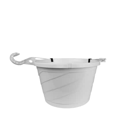 HC Companies Euro 5.75 in. H X 10 in. D Plastic Hanging Basket White - Ace  Hardware