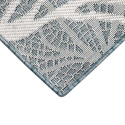 Liora Manne Carmel 8 ft. W X 5 ft. L Aqua Reef Border Polypropylene/Polyester Area Rug