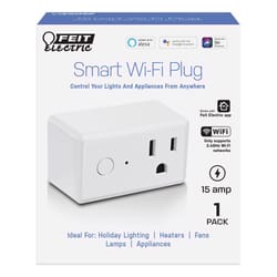 Feit Smart Home Commercial and Residential Plastic Outdoor Smart-Enabled Plug 1-15R