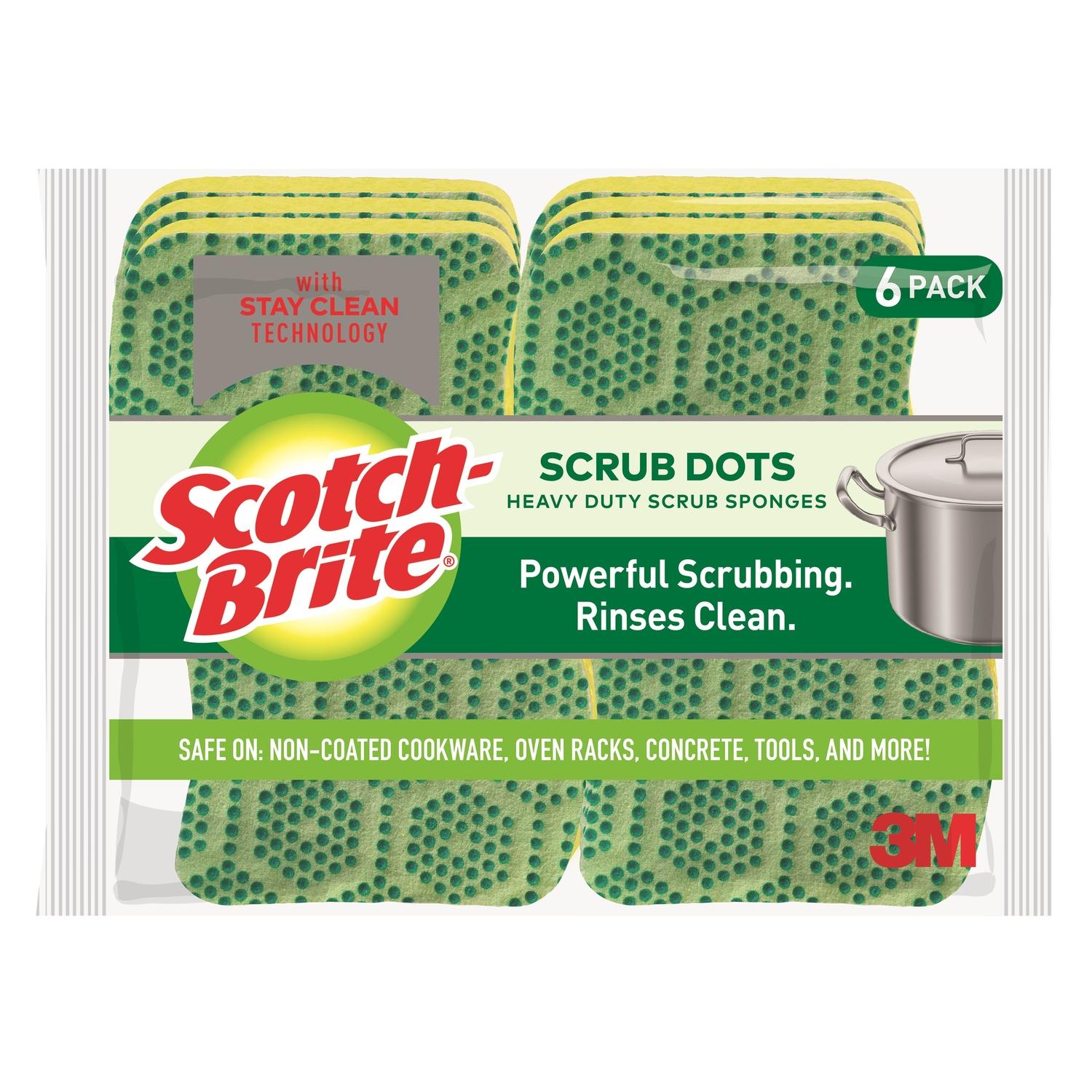 Scotch-Brite Scrub Dots Heavy Duty Sponge 2.6 in. L 6 pk