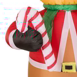 Glitzhome 94.49 in. Reindeer Holding Candy Cane Inflatable