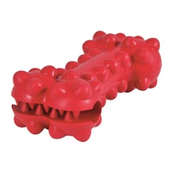 Dogzilla Red Rubber Knobby Texture Dog Bone Medium 1 pk