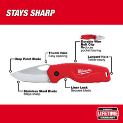 Milwaukee 6 in. Folding Compact Utility Knife Red 1 pc