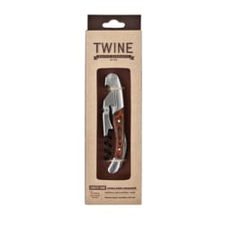 TWINE Country Home Brown/Silver Stainless Steel/Wood Corkscrew