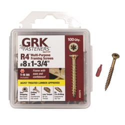 GRK Fasteners R4 No. 8 X 1-3/4 in. L Star Coated W-Cut Multi-Purpose Screws 100 pk