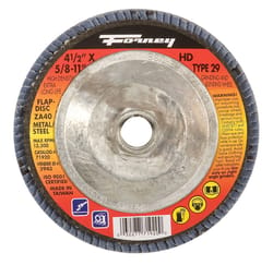 Forney 4-1/2 in. D X 5/8 in. Zirconia Aluminum Oxide Flap Disc 40 Grit 1 pc