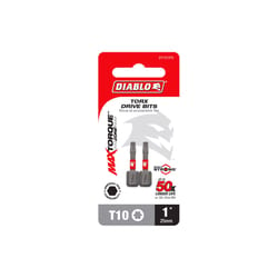 Diablo Torx #10 X 1 in. L Driver Bit Black Oxide 2 pk