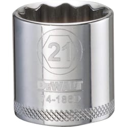 DeWalt 21 mm X 3/8 in. drive Metric 12 Point Socket 1 pc