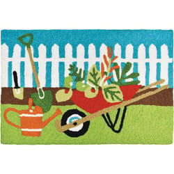 Jellybean 20 in. W X 30 in. L Multi-Color Time to Garden Polyester Accent Rug