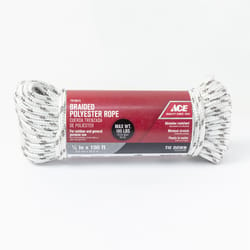 Ace 1/4 in. D X 100 in. L Gray/White Diamond Braided Poly Rope