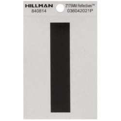 HILLMAN 3 in. Reflective Black Vinyl Self-Adhesive Letter I 1 pc