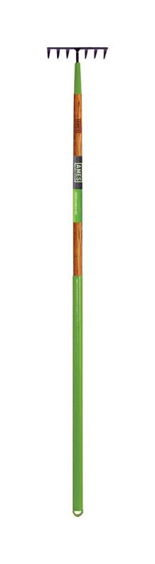Ames 50.5 in. 7 Tine Steel Level Rake Wood Handle
