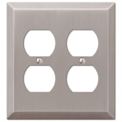 Amerelle Century Brushed Nickel 2 gang Stamped Steel Duplex Wall Plate 1 pk
