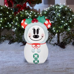 Disney Incandescent Clear Minnie Mouse Snowman 23 in. Blow Mold