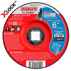 Diablo X-Lock 6 in. D X 7/8 in. Aluminum Oxide Metal Cut-Off Disc 1 pc