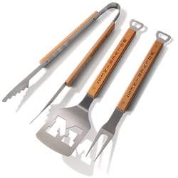 Sportula NCAA Stainless Steel Brown/Silver Grill Tool Set 3 pc