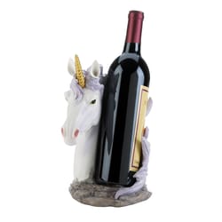 Dragon Crest 9.75 in. H X 5.5 in. W X 6 in. L White Poly Resin Wine Bottle Holder