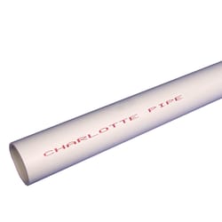 Charlotte Pipe Schedule 40 PVC Pipe 3/4 in. D X 5 ft. L Plain End 480 psi