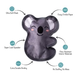 Pet Shop by Fringe Studio Gray Koala Dog Toy 1 pk