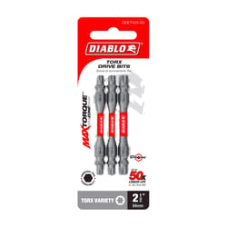 Diablo Torx 2-1/2 in. L Double-Ended Screwdriver Bit Set Black Oxide 3 pc