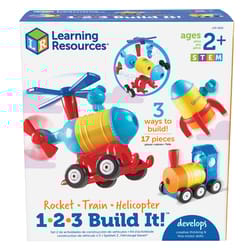 Learning Resources 1-2-3 Build It Train/Rocket/Helicopter Multicolored 17 pc