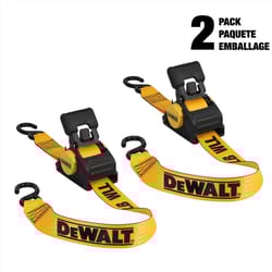 DeWalt Guaranteed Tough 2 in. W X 10 ft. L Black/Yellow Retractable Ratchet 3300 lb 1 pk