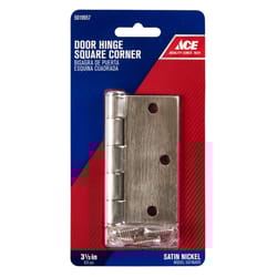 Ace 3-1/2 in. L Satin Nickel Residential Door Hinge 1 pk