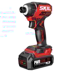 SKIL 20V PWR CORE 1/4 in. Cordless Brushed Compact Impact Driver Kit (Battery & Charger)