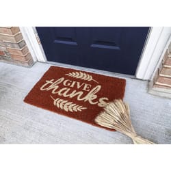 Entryways 18 in. W X 30 in. L Brown Give Thanks Coir Door Mat