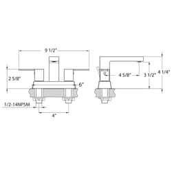 Huntington Brass Satin Brass Modern Centerset Bathroom Sink Faucet 4 in.