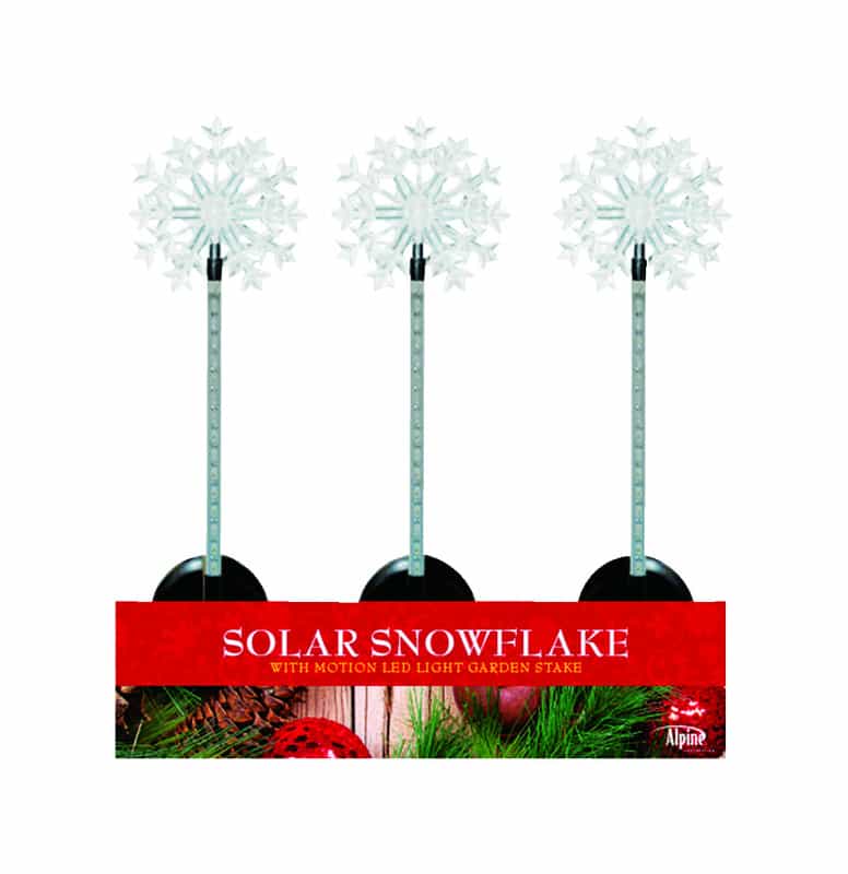 Alpine Motion Snowflake Stake Christmas Decoration White Acrylic 1