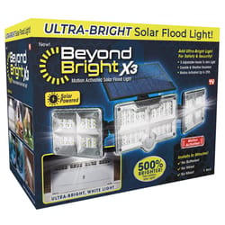 Beyond Bright X3 Motion-Sensing Solar Powered LED Black Floodlight