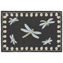 Liora Manne Frontporch 1.67 ft. W X 2.5 ft. L Black Casual Polyester Accent Rug