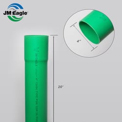 JM Eagle PVC Sewer Main 4 in. D X 20 ft. L Bell 0 psi