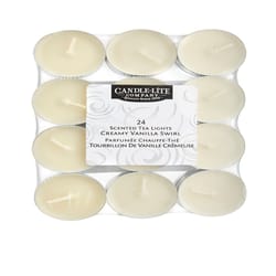 Candle Lite White Creamy Vanilla Swirl Scent Tea Lights Candle