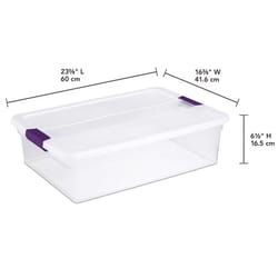 Sterilite 32 qt Clear Latch Storage Box 6.5 in. H X 16.375 in. W X 23.625 in. D Stackable