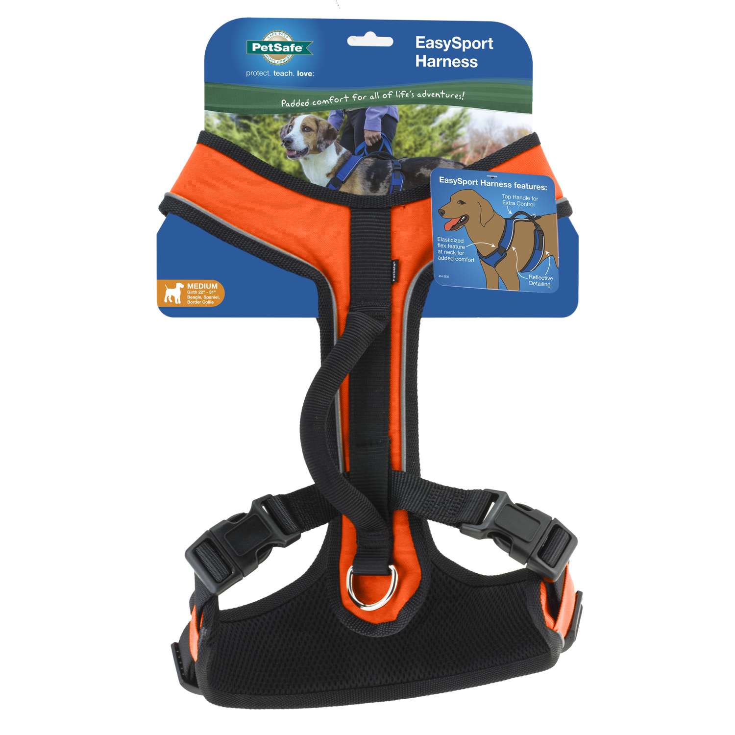 PetSafe EasySport Orange/Black Harness Nylon Dog Harness Medium Ace