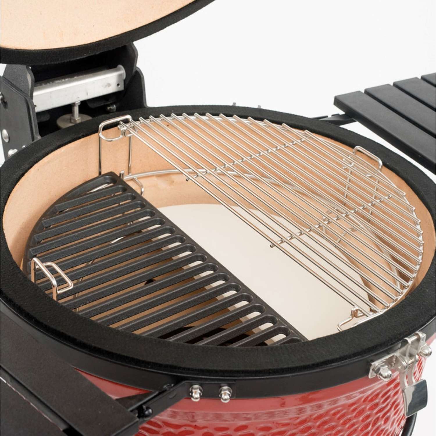 Hanover Ceramic Kamado Grill with Stainless Steel Cart and
