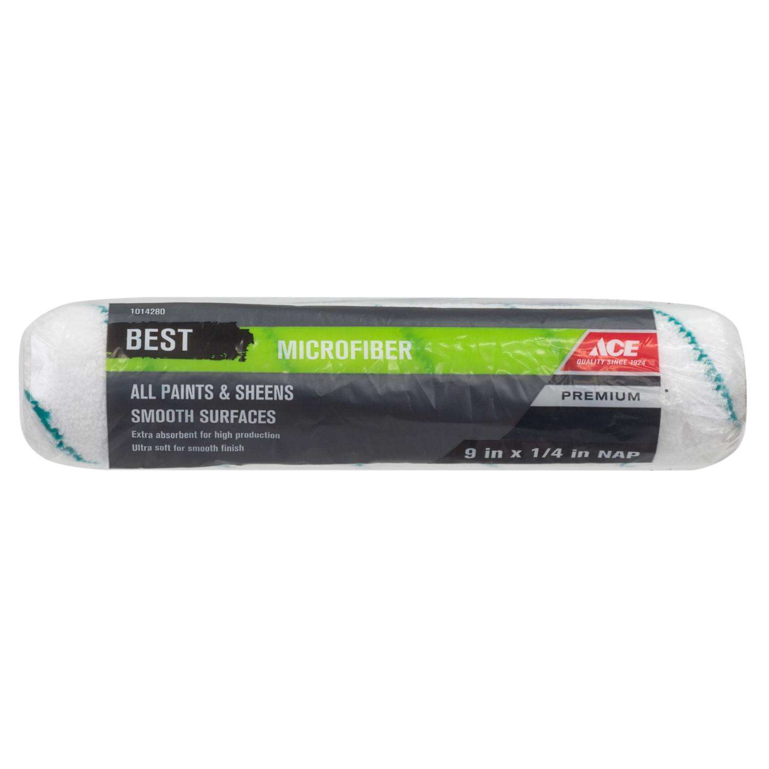 Ace Best Microfiber 9 in. W X 1/4 in. Paint Roller Cover 1 pk - Ace Hardware