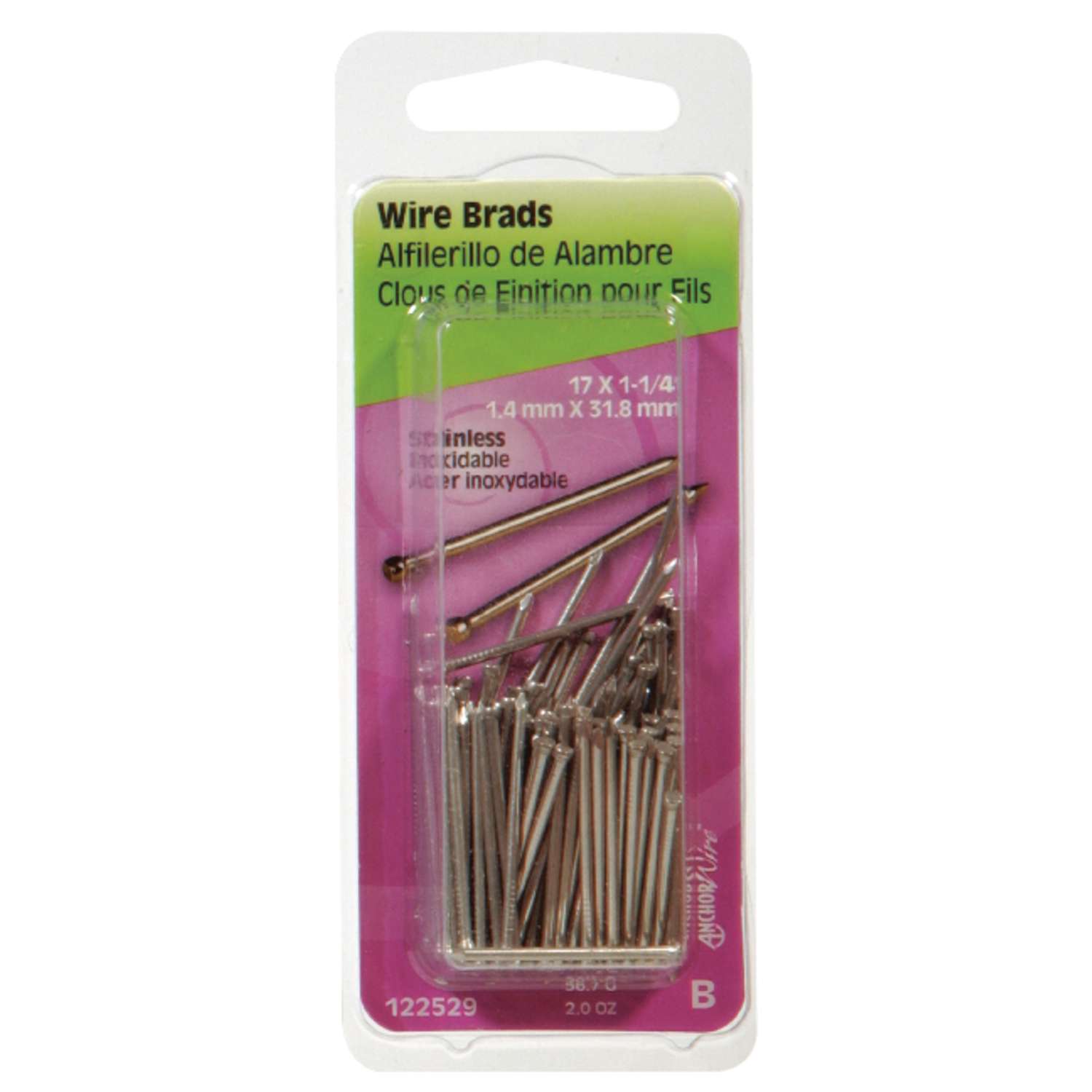 Hillman 17 Ga. x 11/4 in. L Stainless Steel Brad Nails 1 pk 2 oz