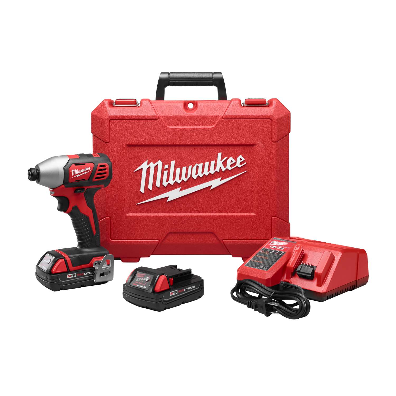 Milwaukee M18 18 volt Cordless Brushed Compact Impact Driver Kit 1500 ...